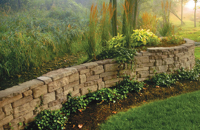 stone garden retaining wall